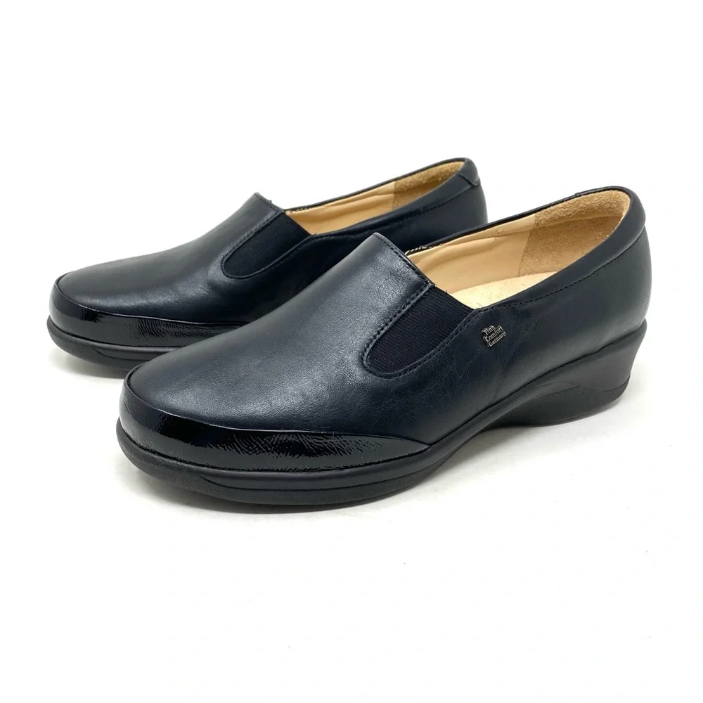 Finn Comfort 3568-90014 Black Patent Slip On Dress Shoes Orthopedic Comfort